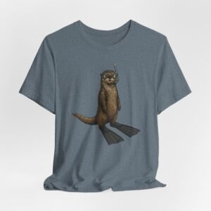 snorkeling otter tee – sea otter with flippers & snorkel t shirt
