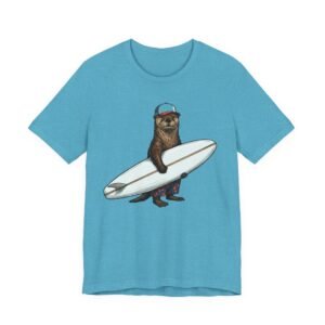 surfer ottert‑shirt — surfing otter graphic tee
