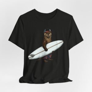 surfer ottert‑shirt — surfing otter graphic tee