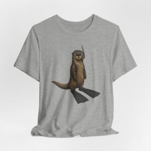 snorkeling otter tee – sea otter with flippers & snorkel t shirt