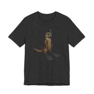 snorkeling otter tee – sea otter with flippers & snorkel t shirt