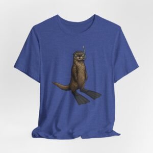 snorkeling otter tee – sea otter with flippers & snorkel t shirt