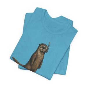 snorkeling otter tee – sea otter with flippers & snorkel t shirt