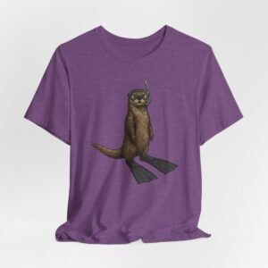 snorkeling otter tee – sea otter with flippers & snorkel t shirt