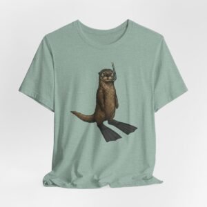 snorkeling otter tee – sea otter with flippers & snorkel t shirt