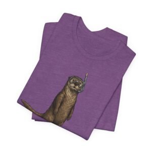 snorkeling otter tee – sea otter with flippers & snorkel t shirt