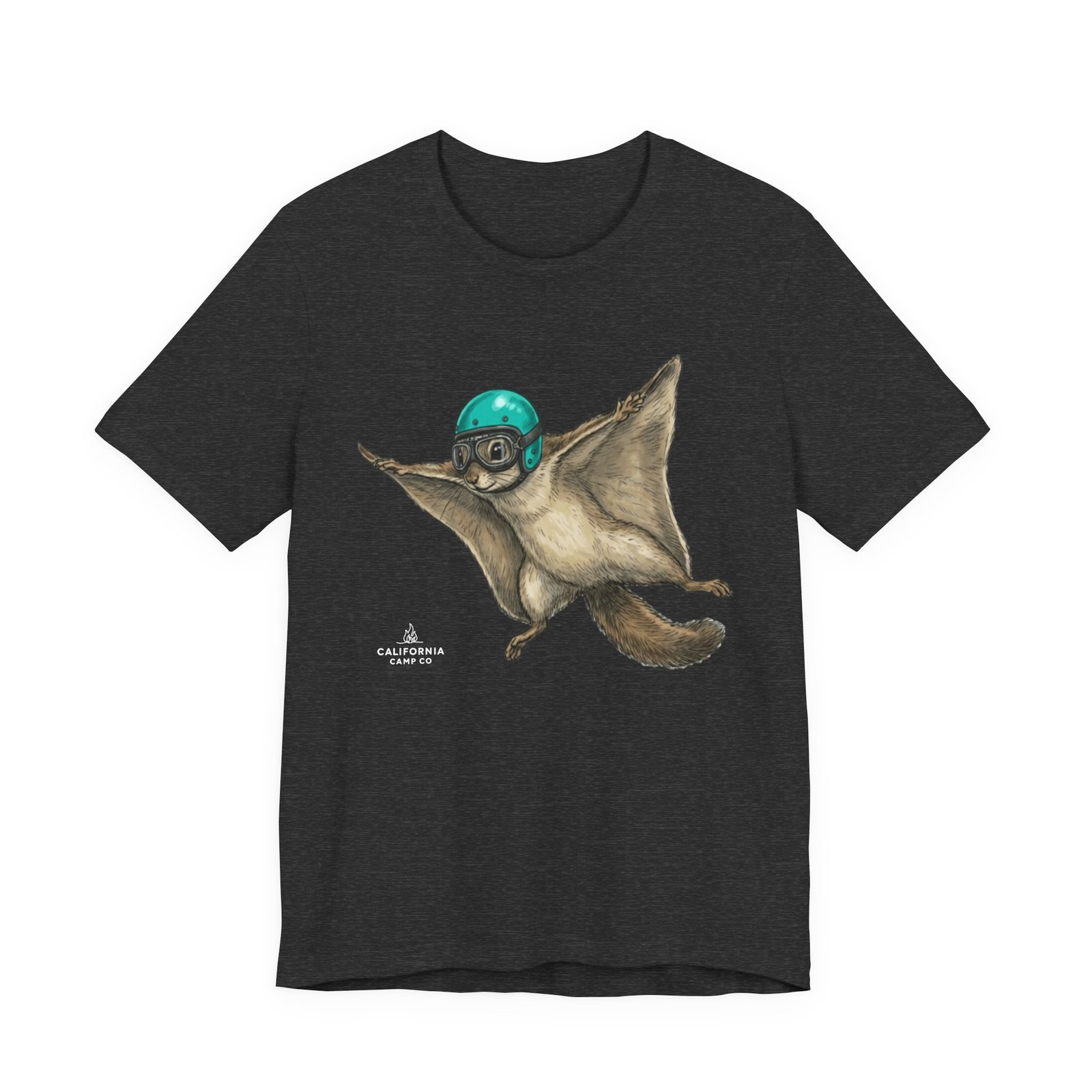 Flying Squirrel Tee – Cute Gliding Squirrel with Helmet Graphic Shirt - Image 10