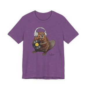 Beaver DJ T-Shirt — Vintage Vinyl Record & Headphones Graphic Tee