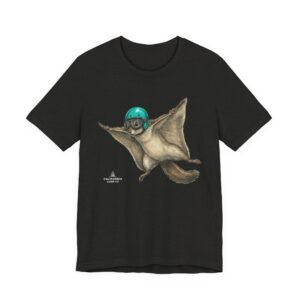 Flying Squirrel Tee – Cute Gliding Squirrel with Helmet Graphic Shirt