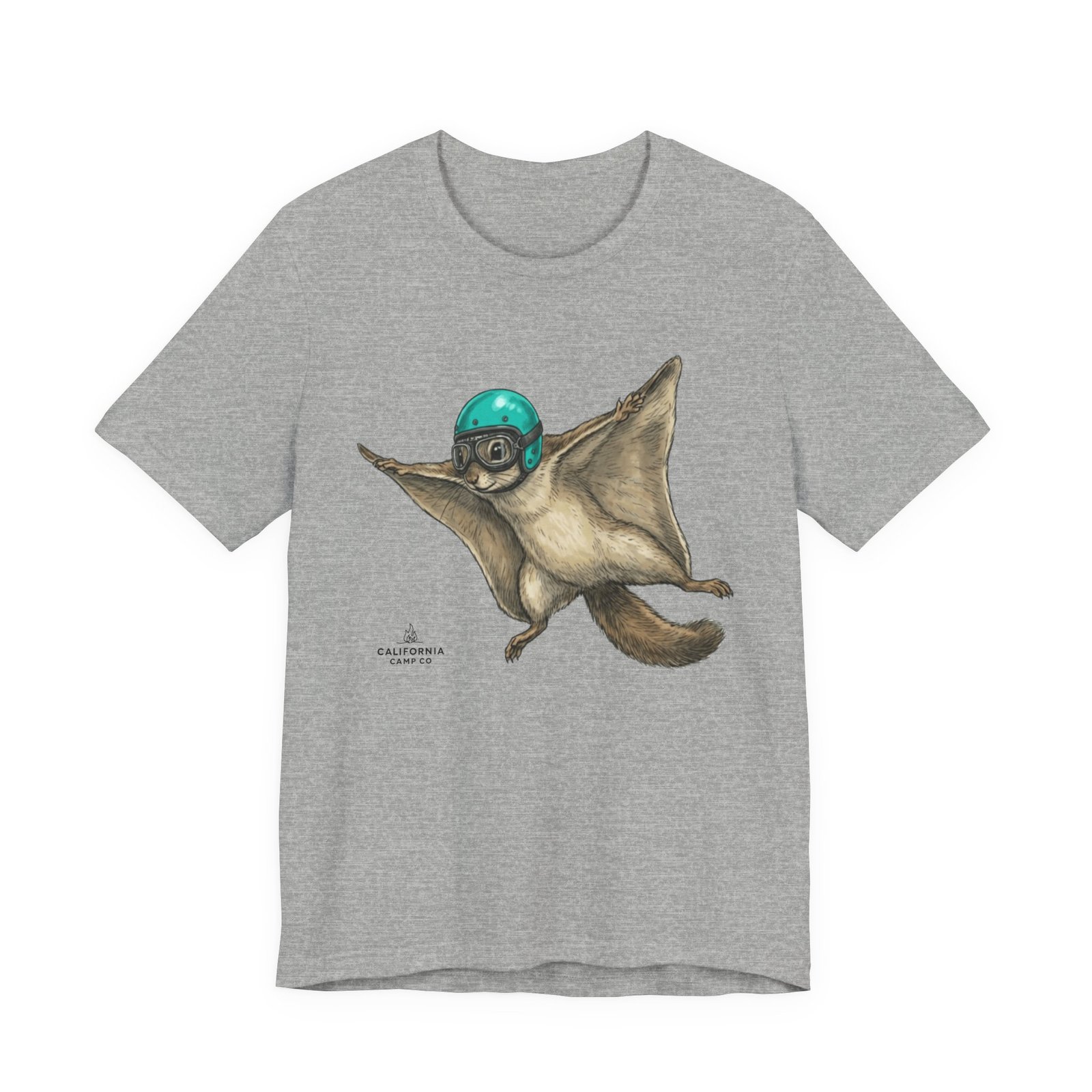 Flying Squirrel Tee – Cute Gliding Squirrel with Helmet Graphic Shirt - Image 9