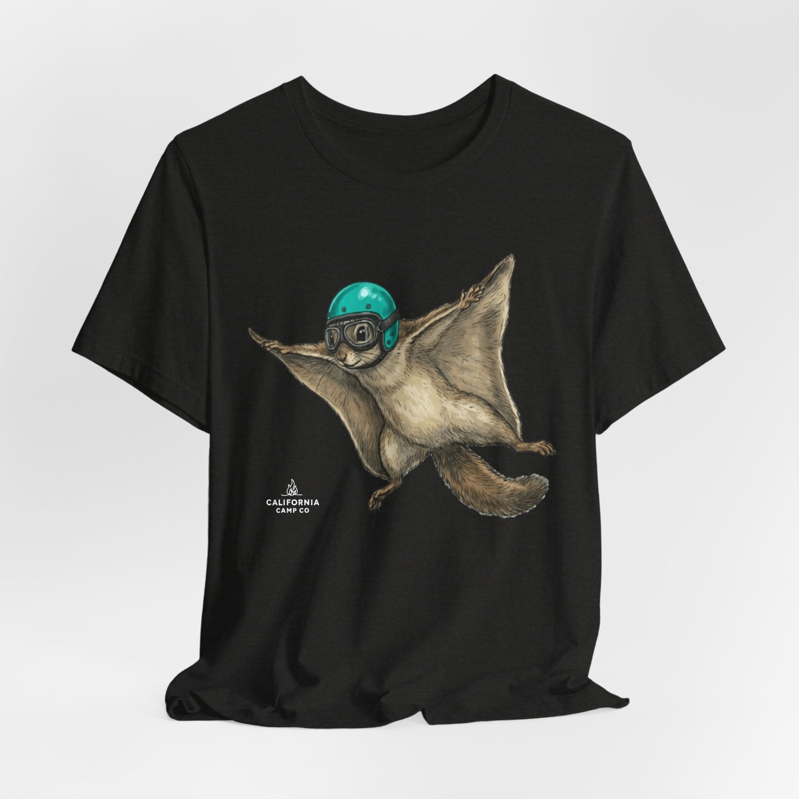Flying Squirrel Tee – Cute Gliding Squirrel with Helmet Graphic Shirt - Image 2