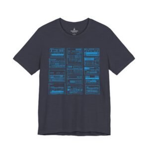 Drum Machines T-Shirt - Vintage Blue Beat Maker Diagram Tee