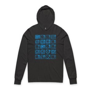 Turntable Hoodie - Retro DJ Vinyl Record Player Grid Hooded Sweatshirt
