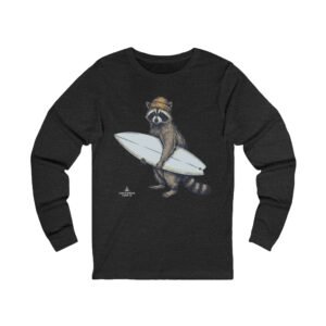 Surfing Raccoon Long Sleeve Tee – Surf Is Up For this Trash Panda