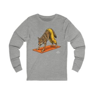 Yoga Coyote Long Sleeve Tee — Downward Wild Dog Yoga Graphic T-Shirt
