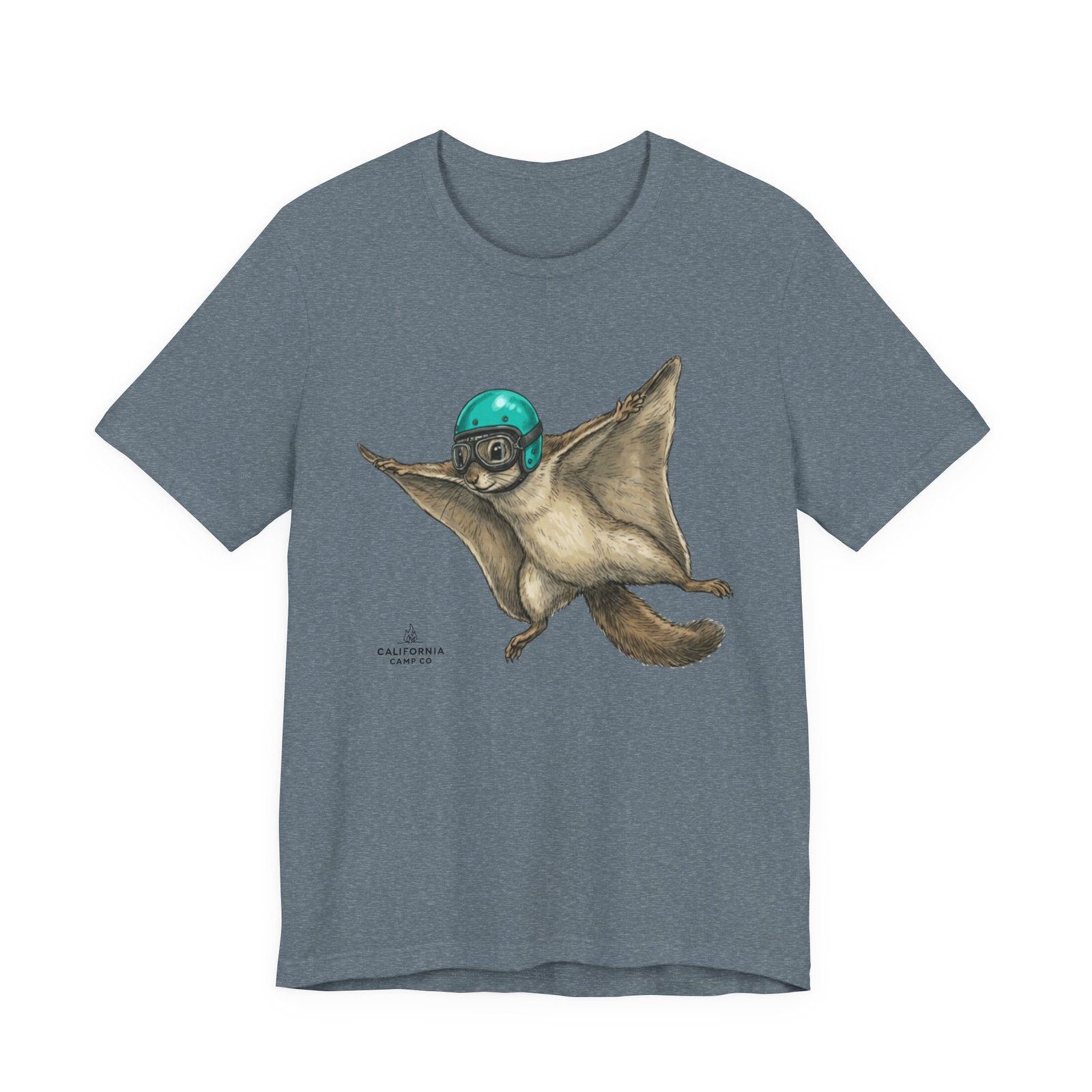 Flying Squirrel Tee – Cute Gliding Squirrel with Helmet Graphic Shirt - Image 13