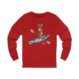 Kayaking Rabbit Long Sleeve Tee - A Wet Hare Adventure Kayak T-Shirt