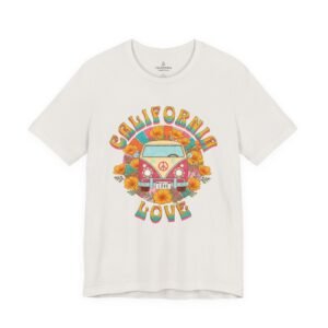 California Love Retro VW Bus T-Shirt - Vintage Style Tee Shirt in Bright Colors