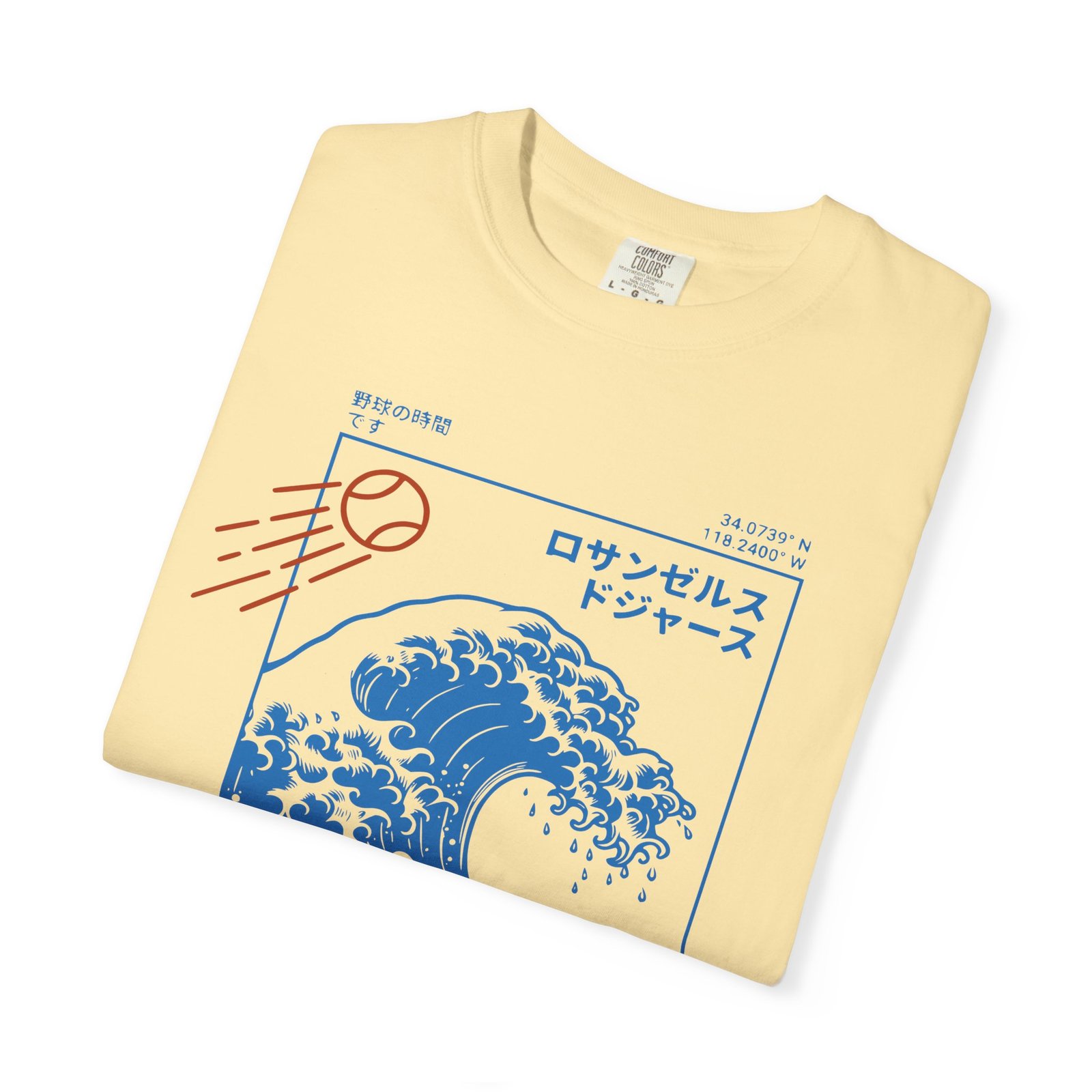 Los Angeles Wave Tee - Japanese-Inspired Dodgers Surf Graphic - on Comfort Colors 1717 T-Shirt - Image 11