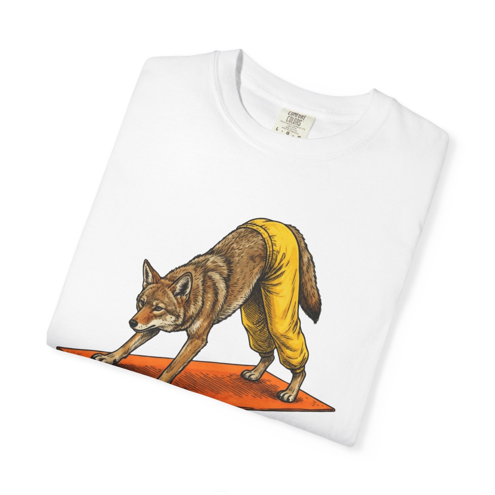 Downward "Dog" Coyote Yoga Tee - California Wild Collection - Comfort Colors 1717 T-Shirt - Image 2