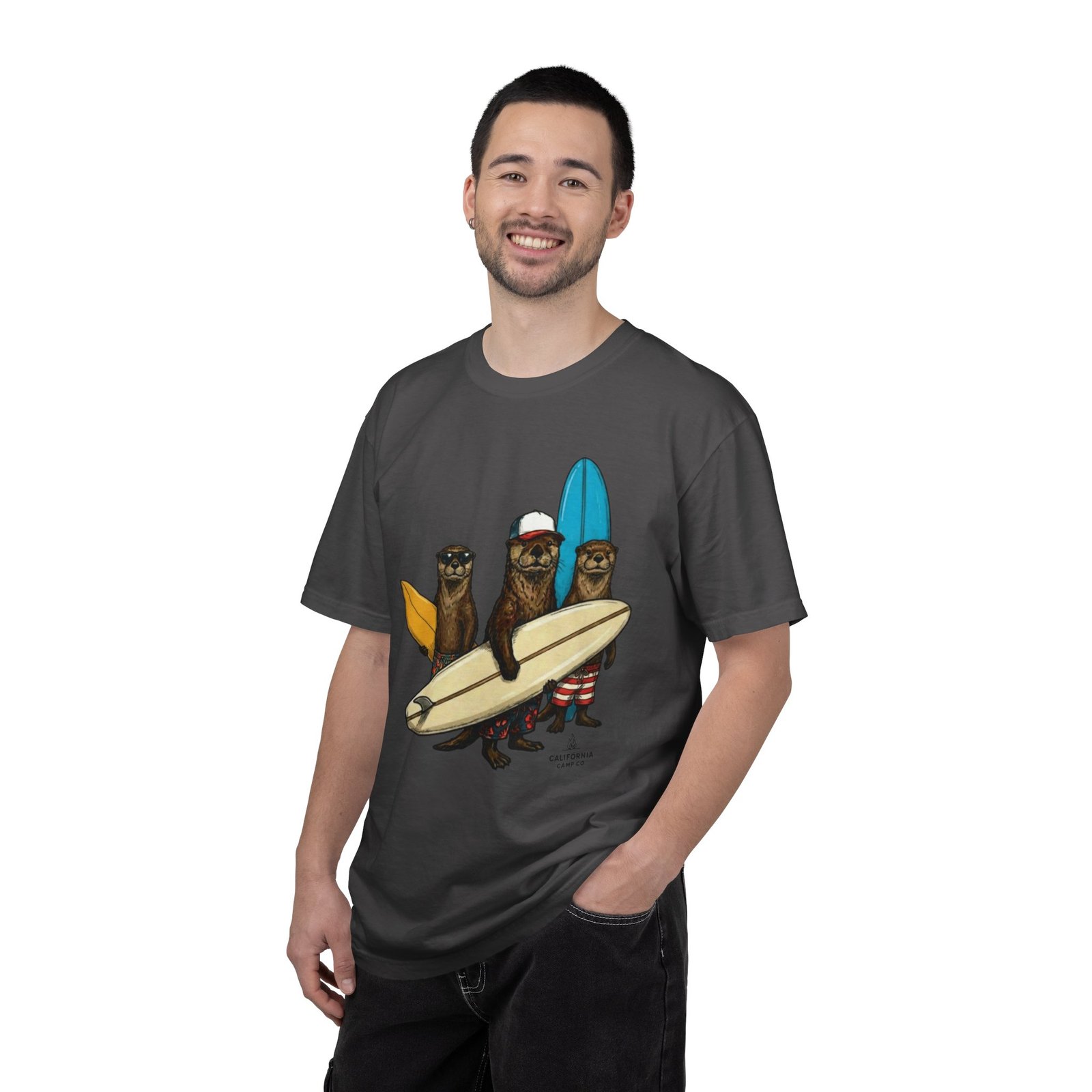 Surf Otters California Wild Collection T-Shirt - You Otter be Surfing Tee on Comfort Colors 1717 - Image 4