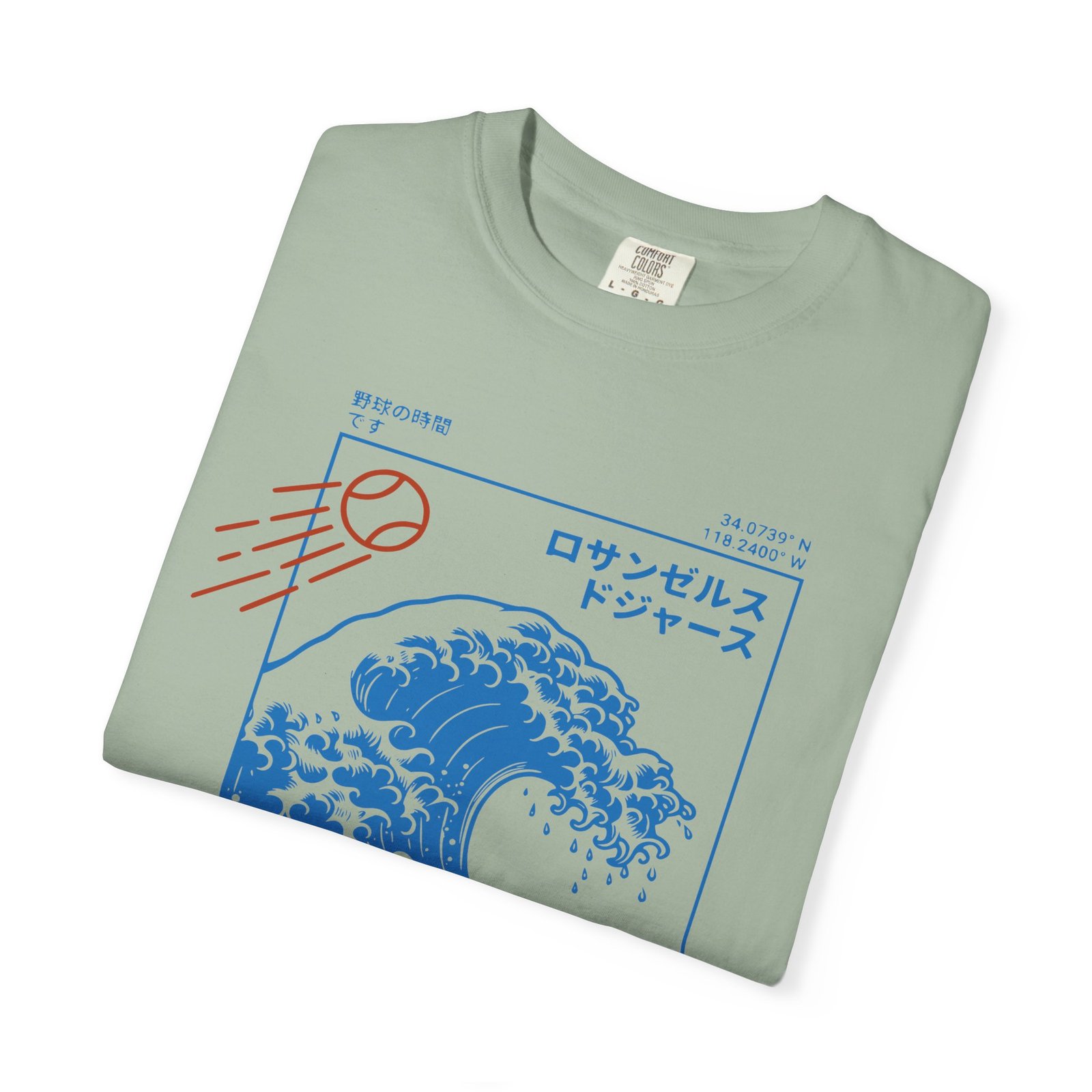 Los Angeles Wave Tee - Japanese-Inspired Dodgers Surf Graphic - on Comfort Colors 1717 T-Shirt - Image 27