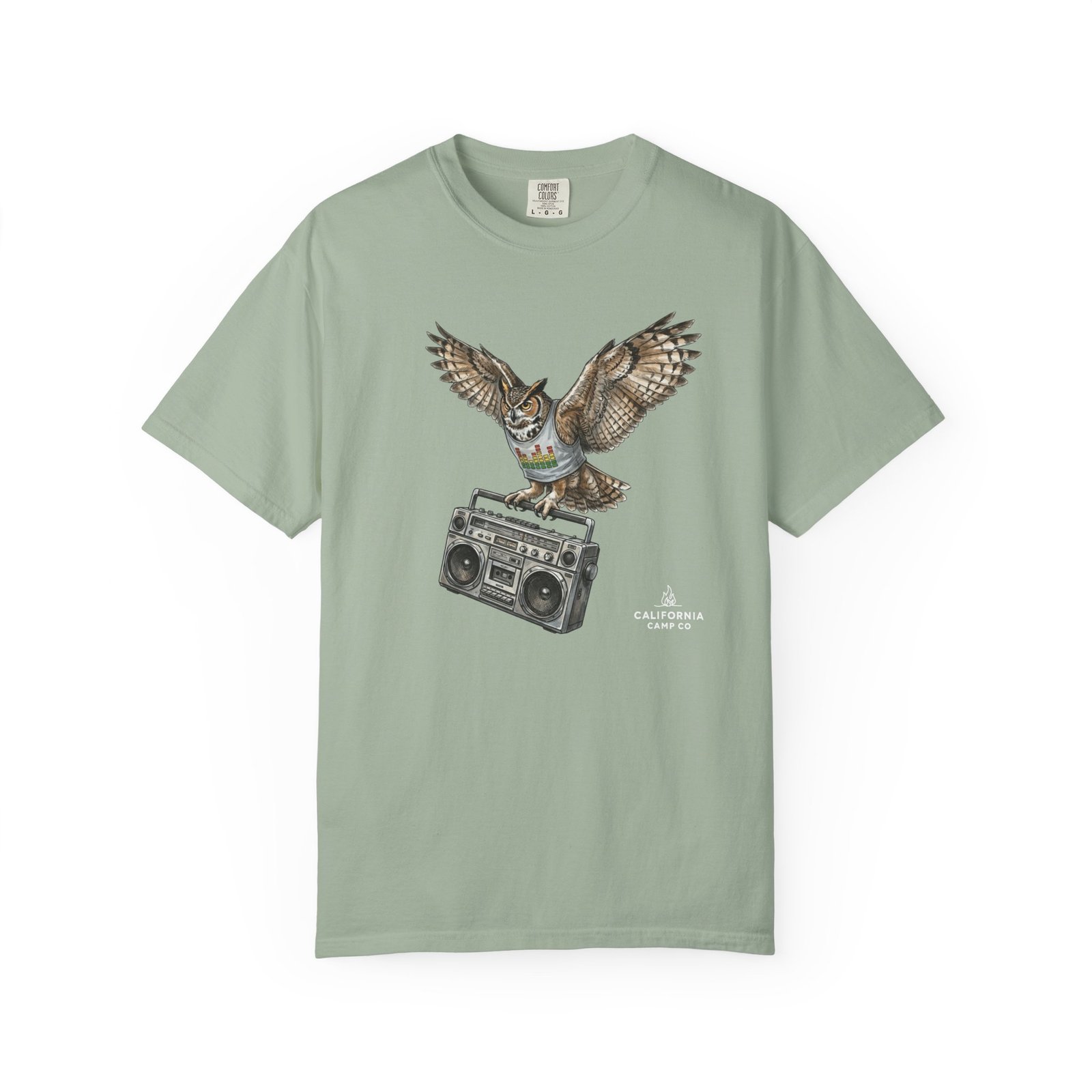 Owl & Boombox Graphic Tee — Retro Wildlife Music Design on Comfort Colors 1717 T-Shirt - Image 10