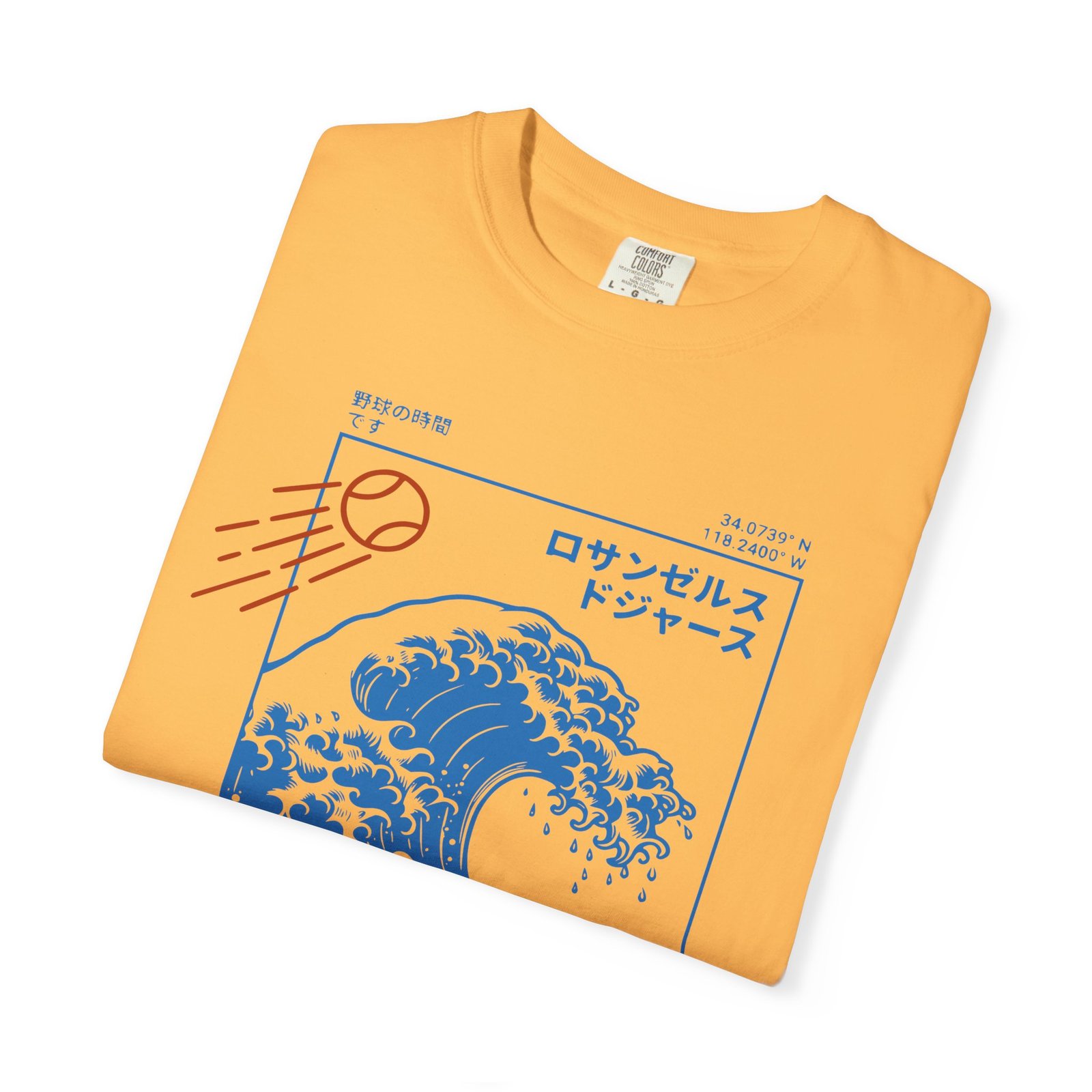 Los Angeles Wave Tee - Japanese-Inspired Dodgers Surf Graphic - on Comfort Colors 1717 T-Shirt - Image 15