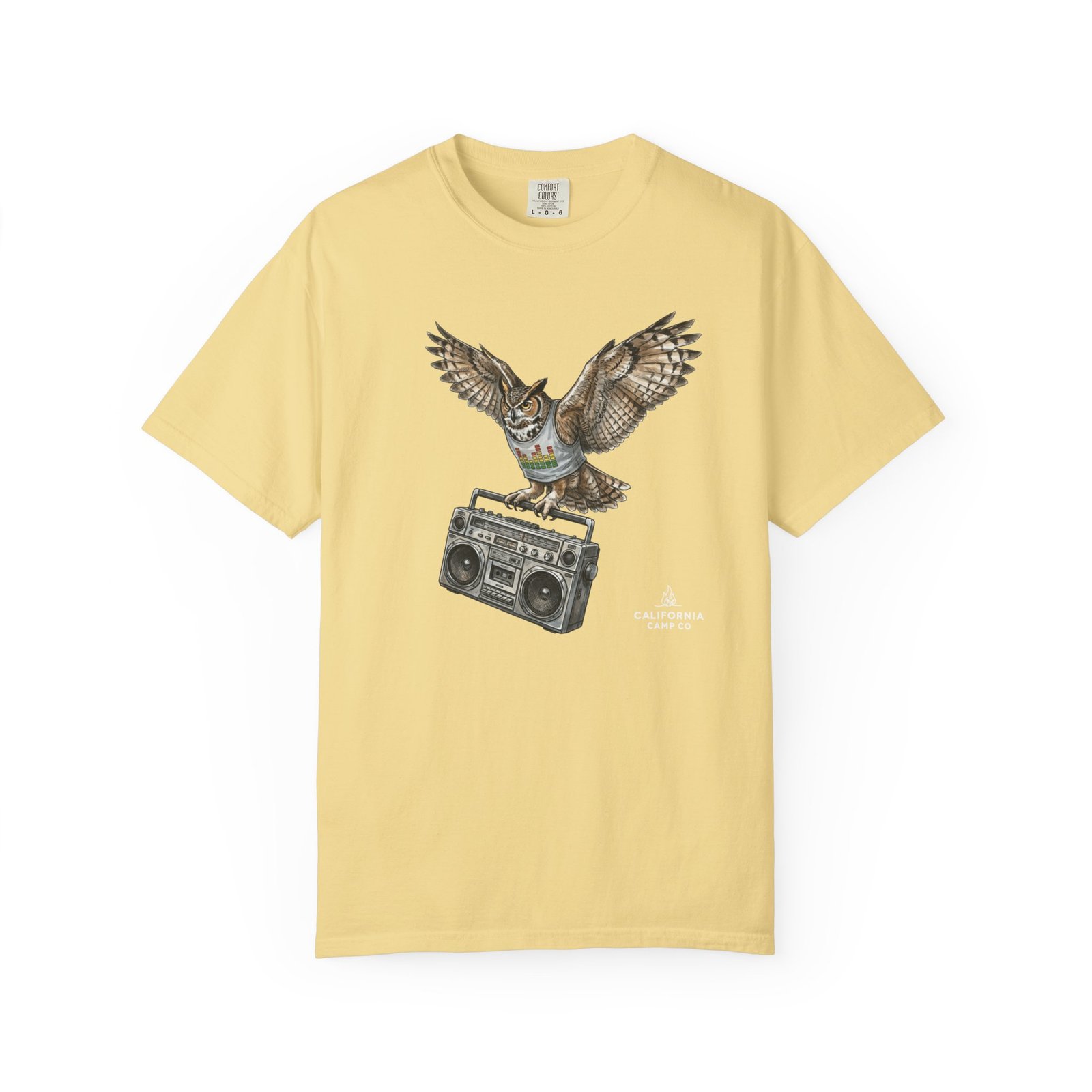 Owl & Boombox Graphic Tee — Retro Wildlife Music Design on Comfort Colors 1717 T-Shirt - Image 8