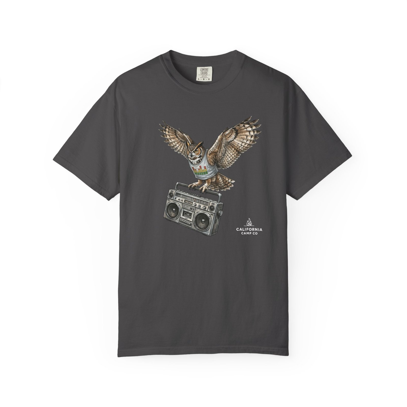Owl & Boombox Graphic Tee — Retro Wildlife Music Design on Comfort Colors 1717 T-Shirt - Image 16