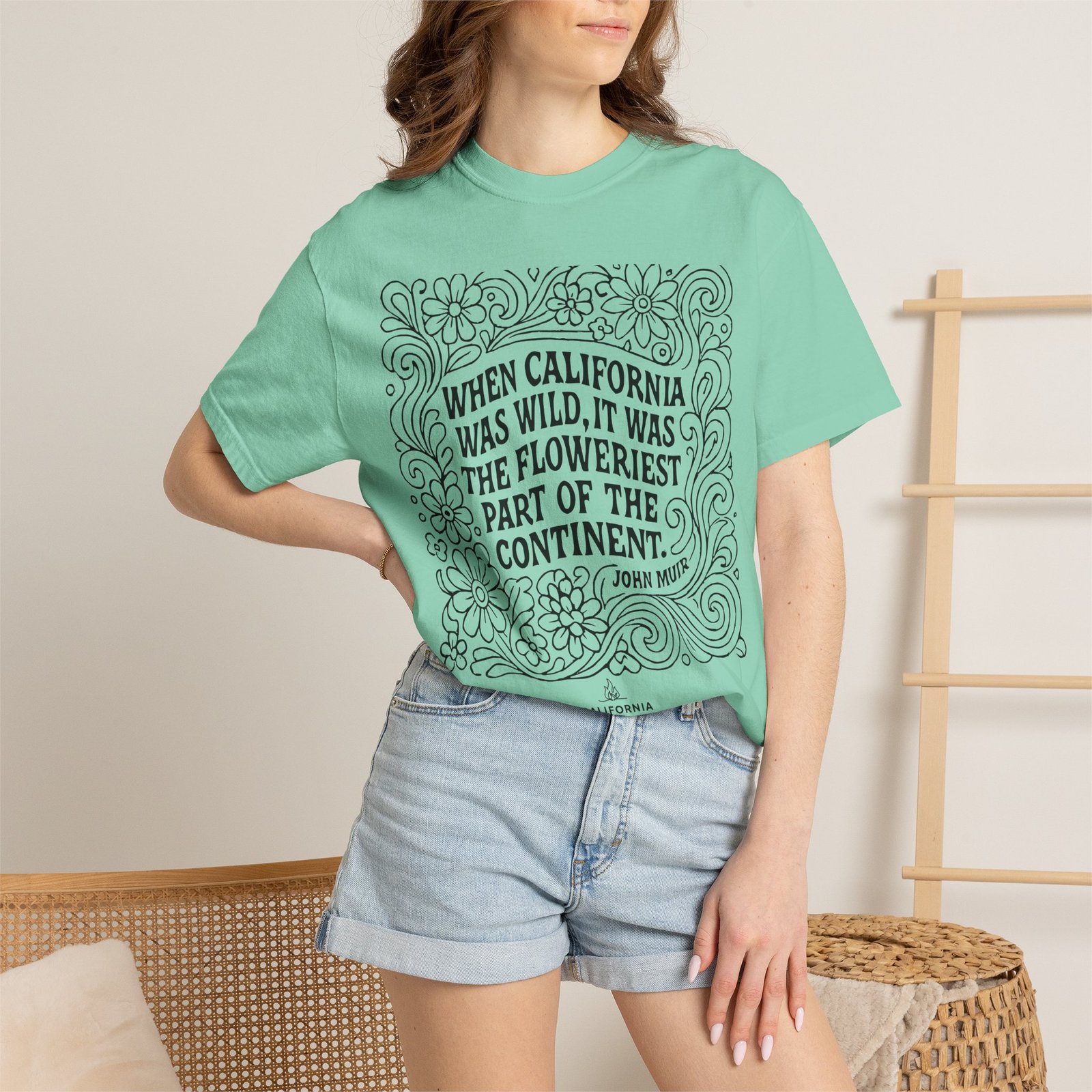 When California Was Wild Graphic Tee - John Muir Quote on Comfort Colors 1717 T-Shirt - Image 32