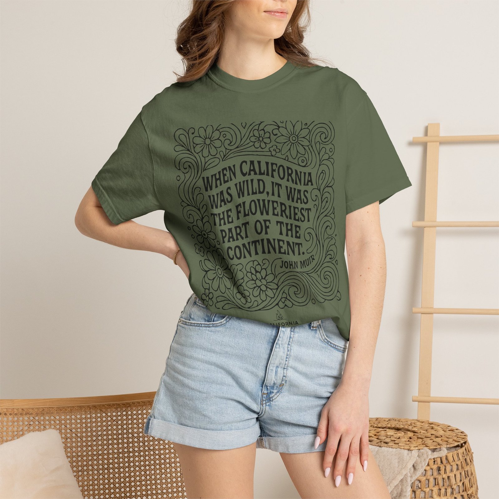 When California Was Wild Graphic Tee - John Muir Quote on Comfort Colors 1717 T-Shirt - Image 24