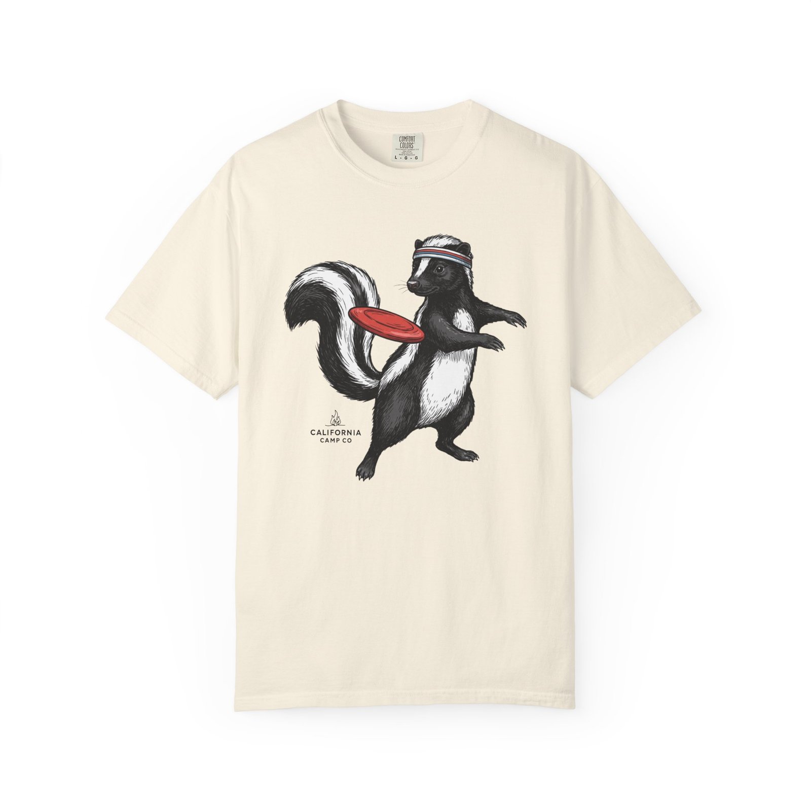 The Ultimate Skunk T-Shirt — Retro Skunk with a Frisbee Disc Graphic on Comfort Colors 1717 Tee - Image 7