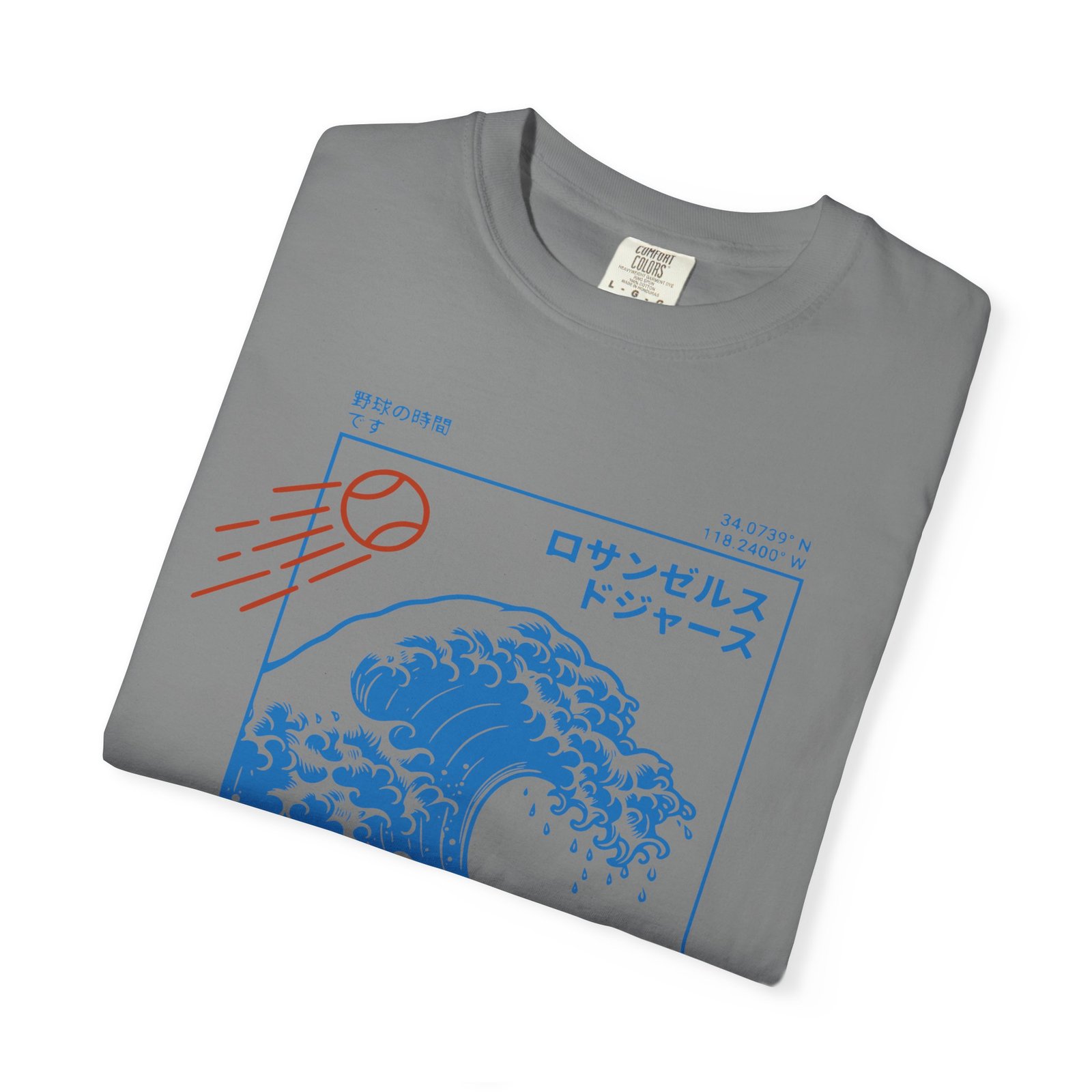 Los Angeles Wave Tee - Japanese-Inspired Dodgers Surf Graphic - on Comfort Colors 1717 T-Shirt - Image 23