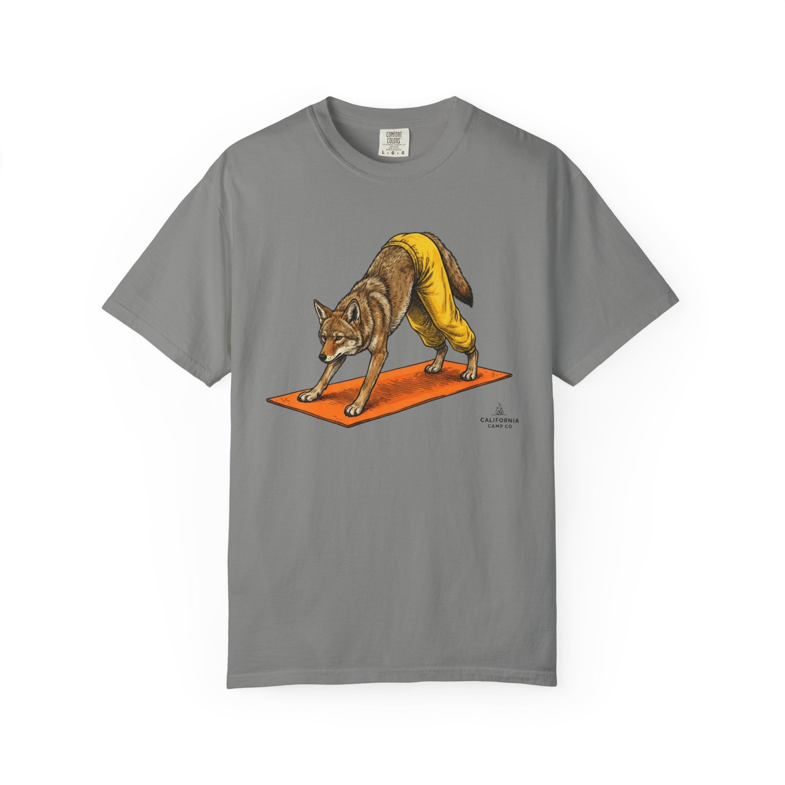 Downward "Dog" Coyote Yoga Tee - California Wild Collection - Comfort Colors 1717 T-Shirt - Image 16