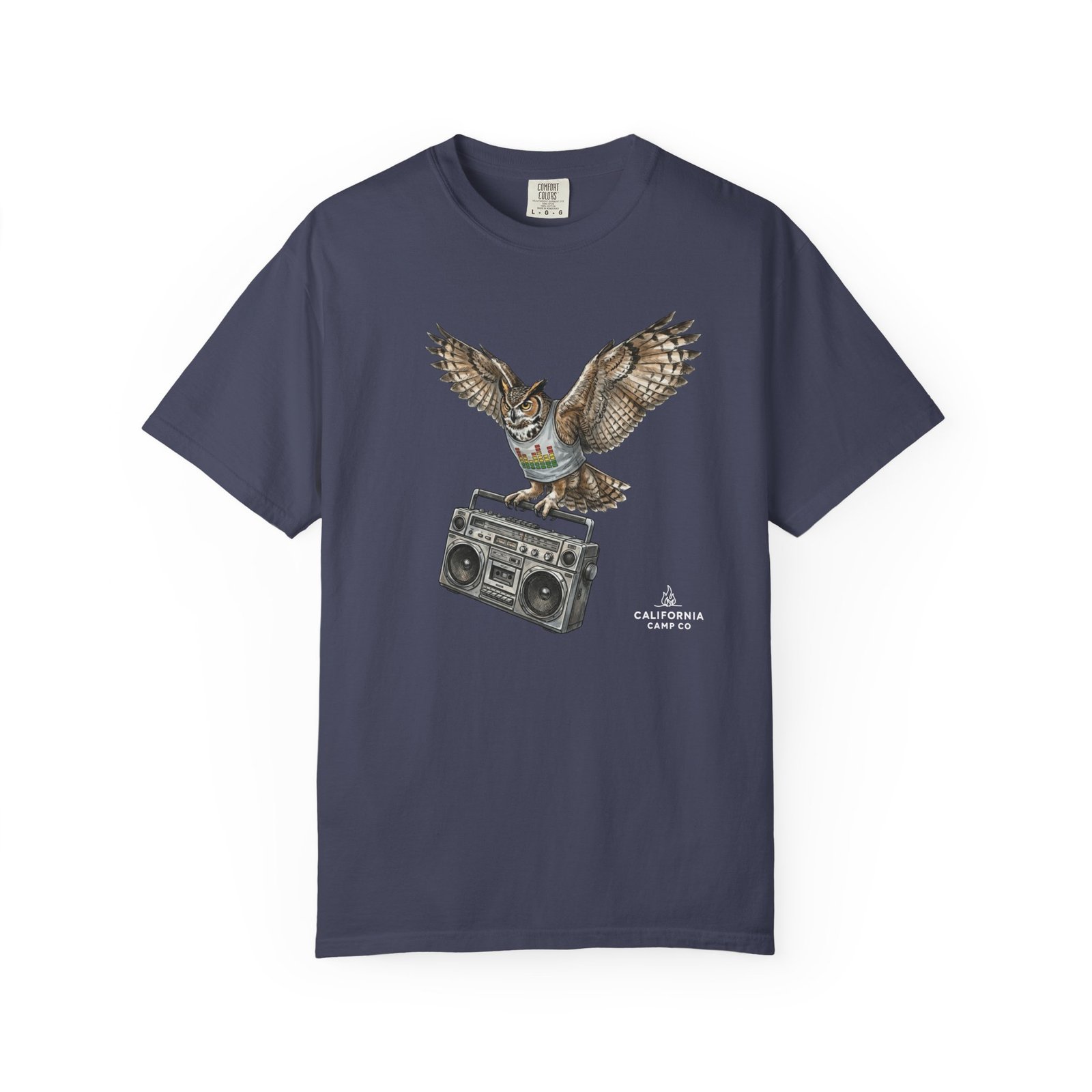 Owl & Boombox Graphic Tee — Retro Wildlife Music Design on Comfort Colors 1717 T-Shirt - Image 15