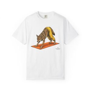 Downward "Dog" Coyote  Yoga Tee - California Wild Collection - Comfort Colors 1717 T-Shirt