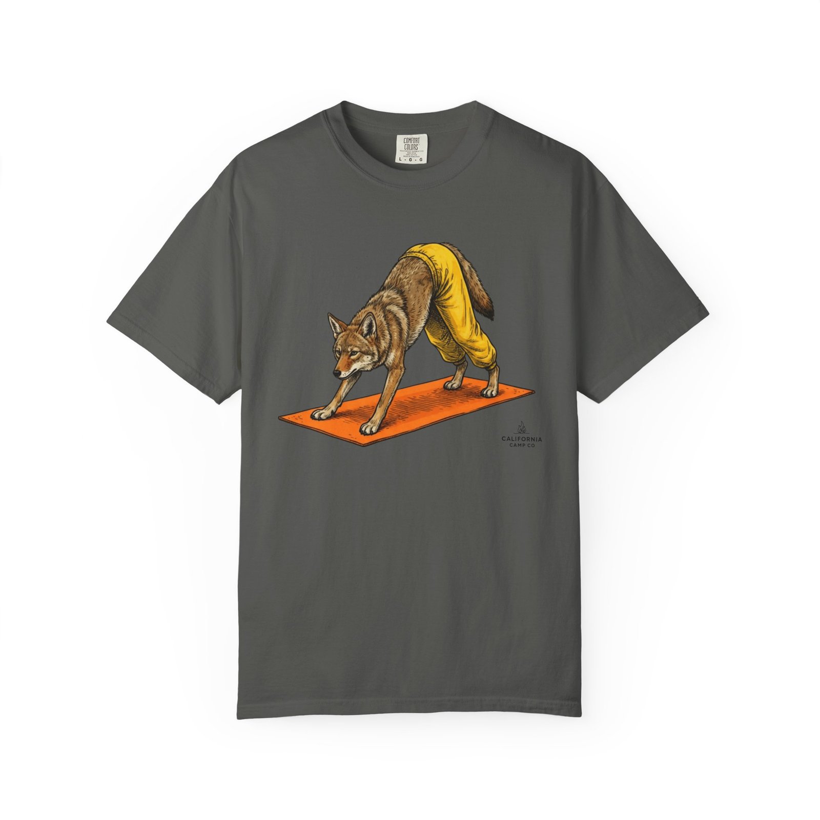 Downward "Dog" Coyote Yoga Tee - California Wild Collection - Comfort Colors 1717 T-Shirt - Image 5