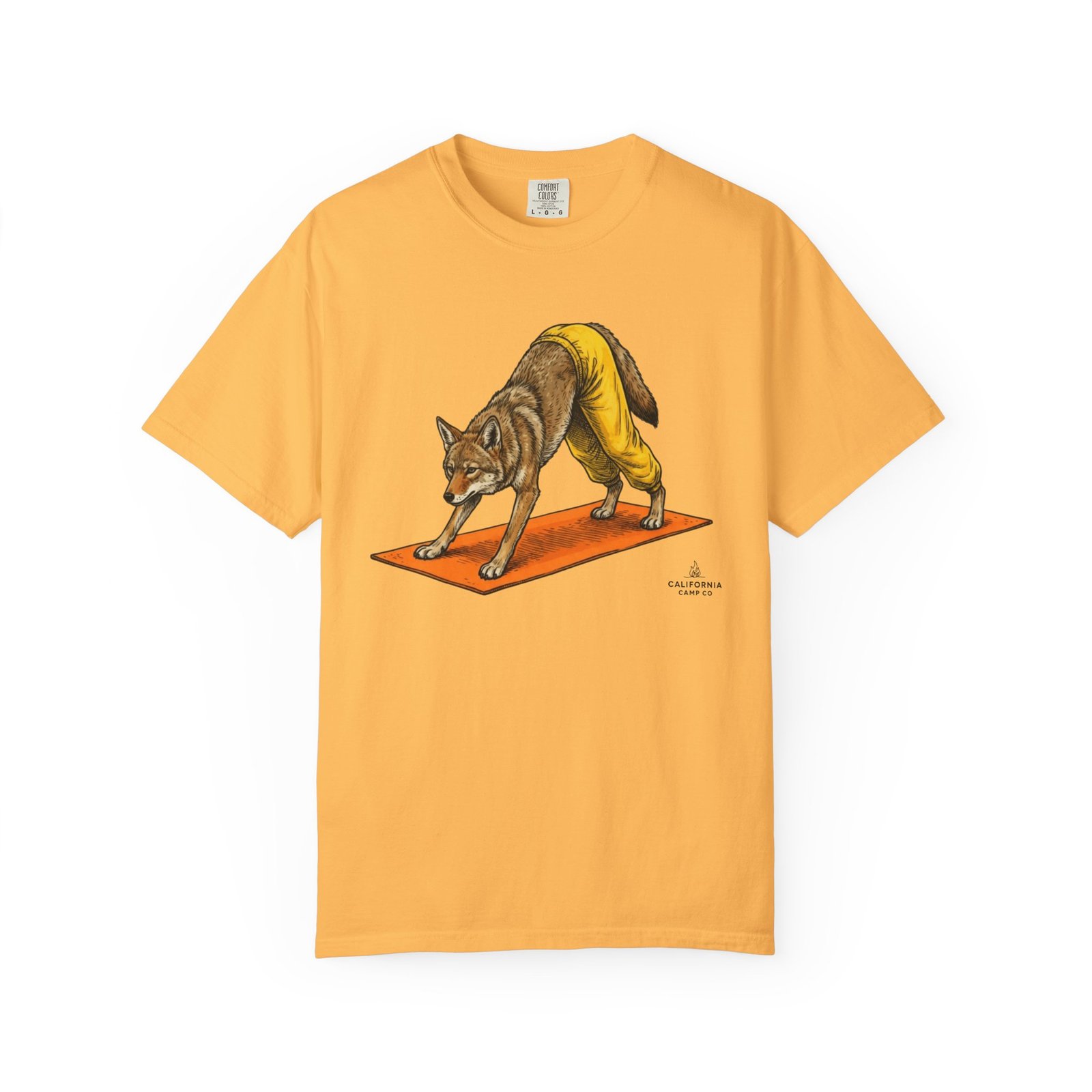 Downward "Dog" Coyote Yoga Tee - California Wild Collection - Comfort Colors 1717 T-Shirt - Image 17