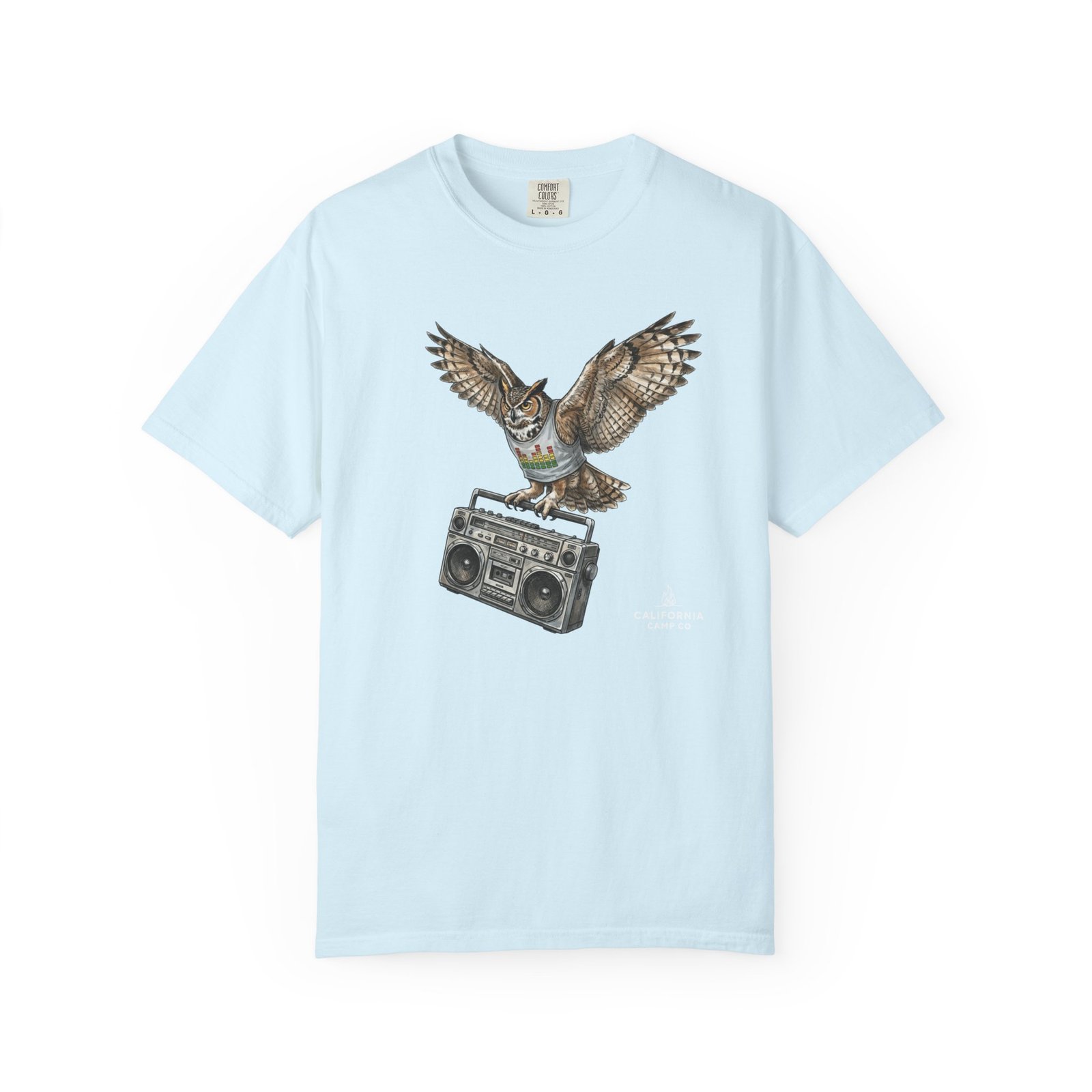 Owl & Boombox Graphic Tee — Retro Wildlife Music Design on Comfort Colors 1717 T-Shirt - Image 12