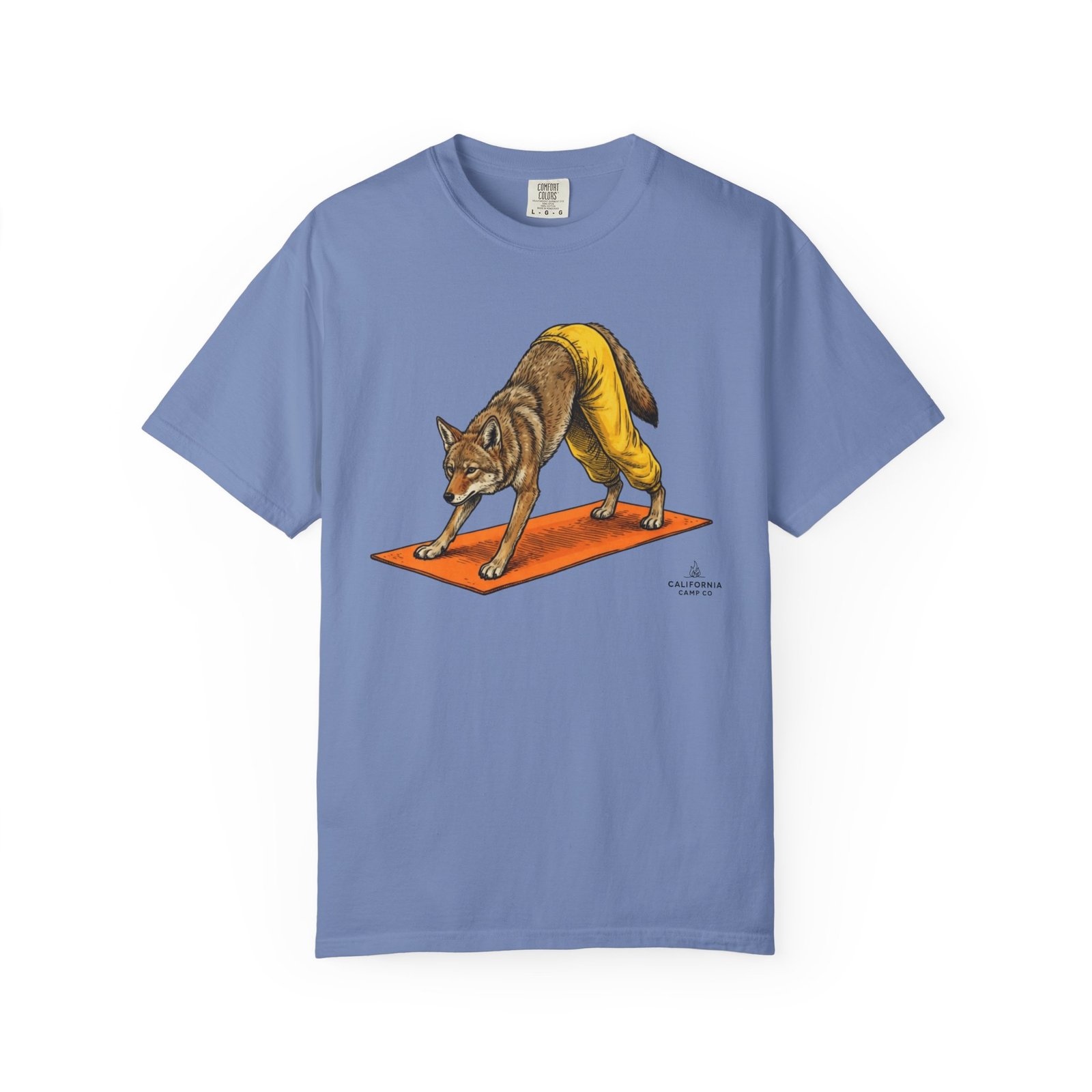Downward "Dog" Coyote Yoga Tee - California Wild Collection - Comfort Colors 1717 T-Shirt - Image 15