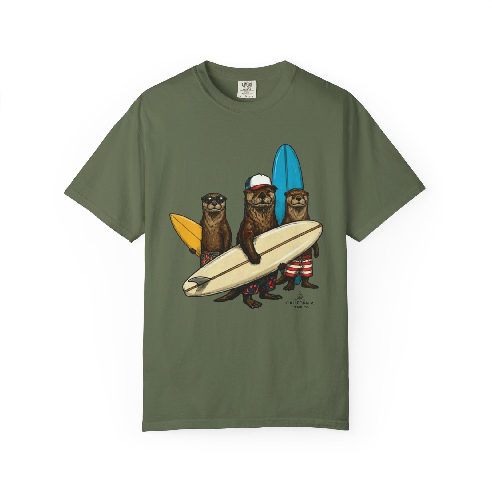Surf Otters California Wild Collection T-Shirt - You Otter be Surfing Tee on Comfort Colors 1717 - Image 12