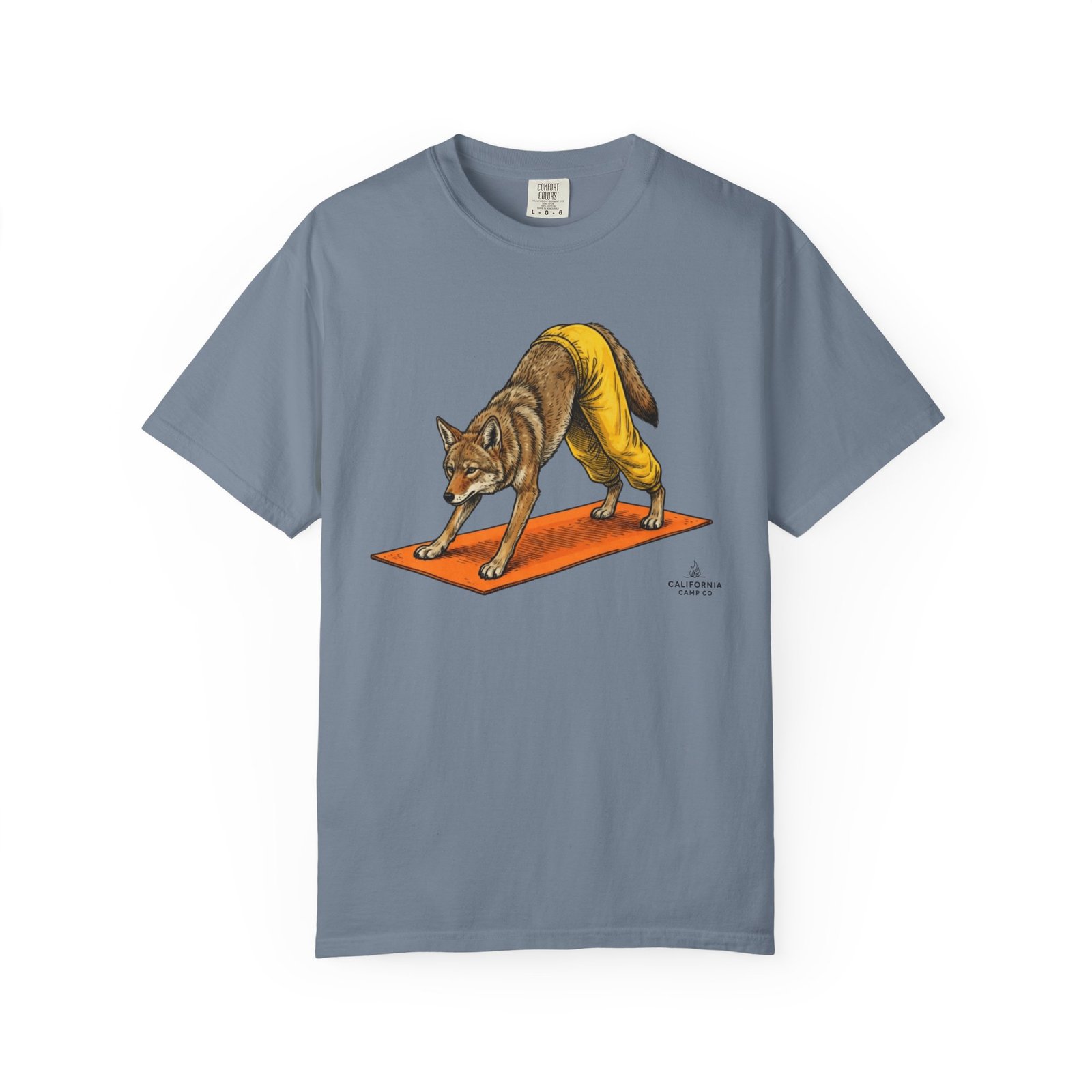 Downward "Dog" Coyote Yoga Tee - California Wild Collection - Comfort Colors 1717 T-Shirt - Image 6