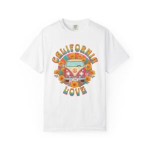 California Love Retro VW Bus T-Shirt - Vintage Style Design on Comfort Colors 1717 Tee