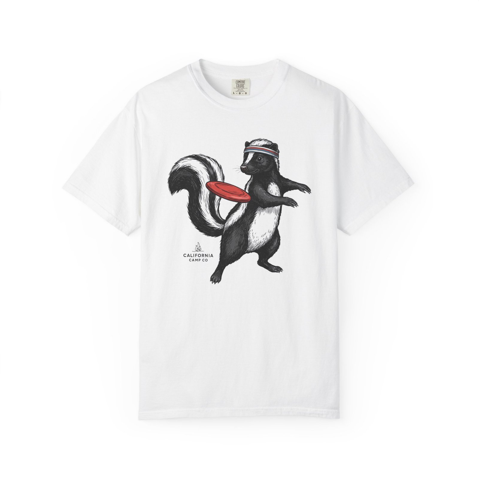 The Ultimate Skunk T-Shirt — Retro Skunk with a Frisbee Disc Graphic on Comfort Colors 1717 Tee - Image 6
