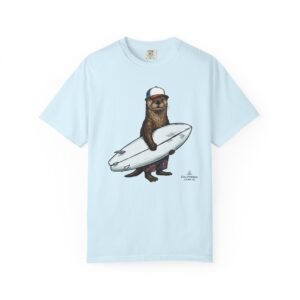Otter Surfer T‑Shirt - Shortboard Surfing Otter Graphic on Comfort Colors 1717 Tee
