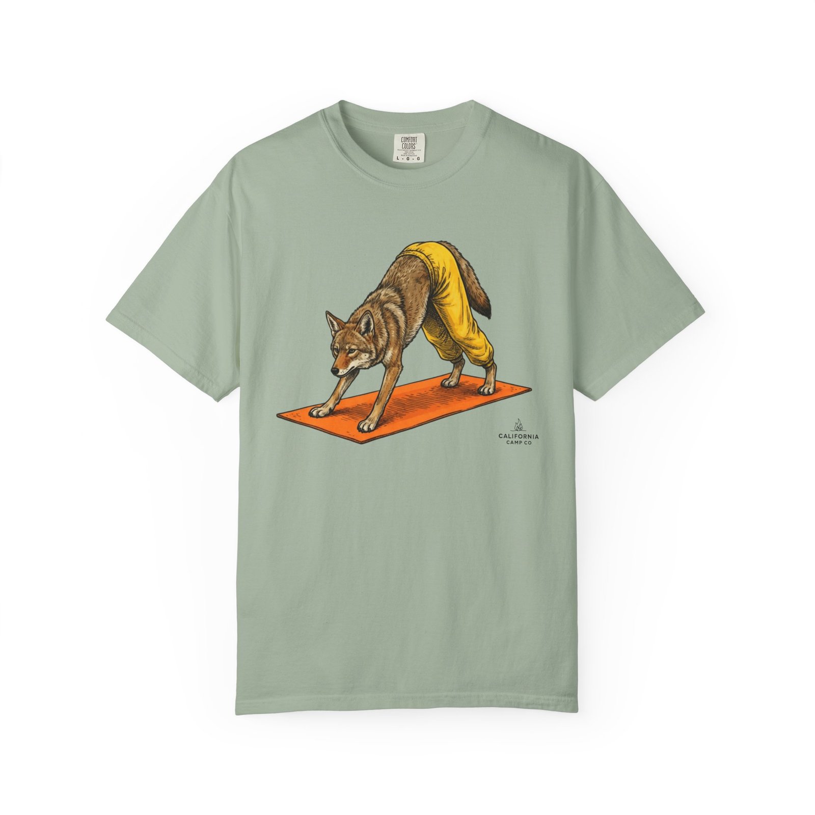 Downward "Dog" Coyote Yoga Tee - California Wild Collection - Comfort Colors 1717 T-Shirt - Image 13