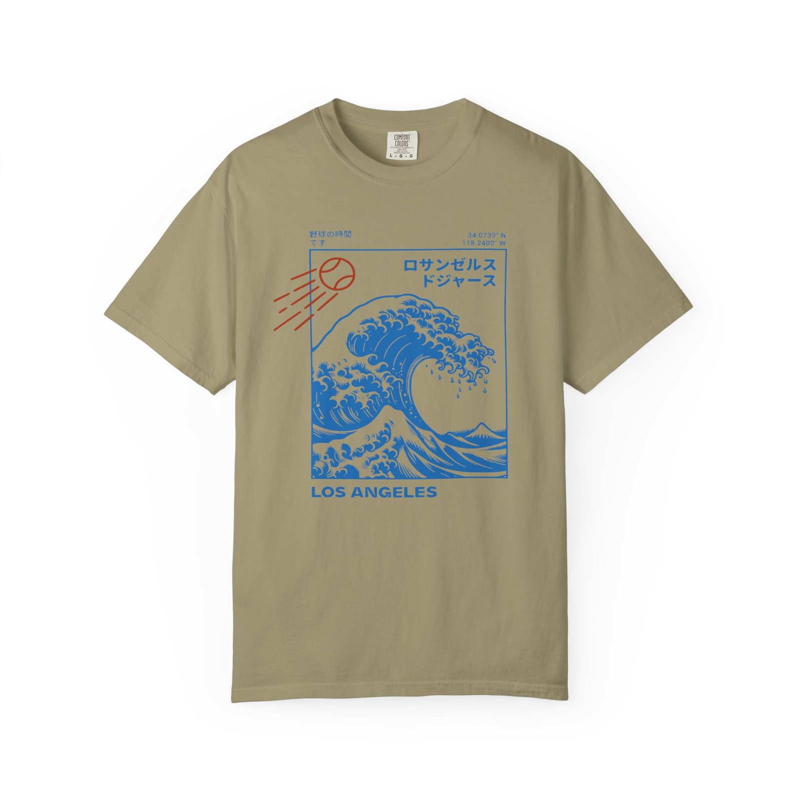 Los Angeles Wave Tee - Japanese-Inspired Dodgers Surf Graphic - on Comfort Colors 1717 T-Shirt - Image 17