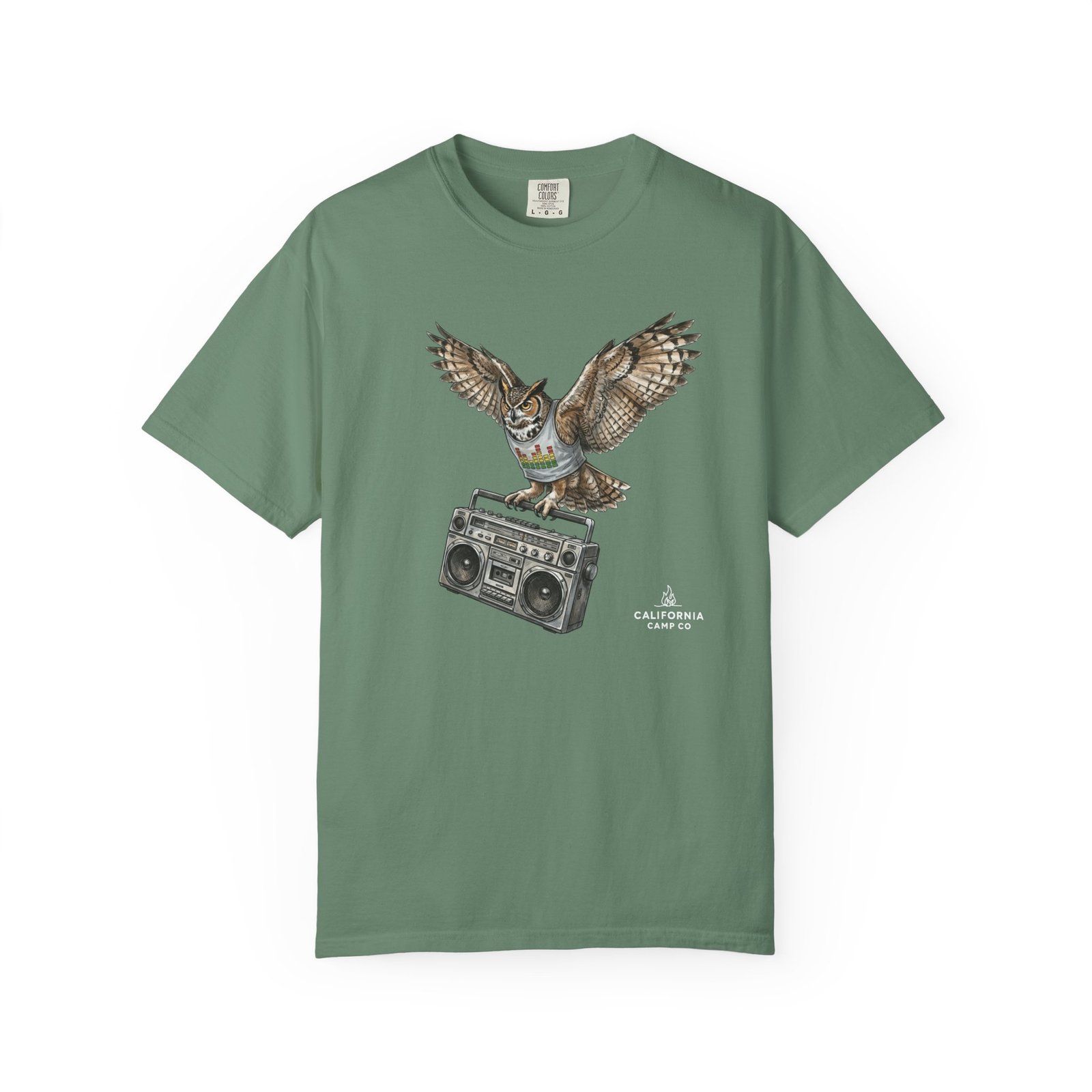 Owl & Boombox Graphic Tee — Retro Wildlife Music Design on Comfort Colors 1717 T-Shirt - Image 11
