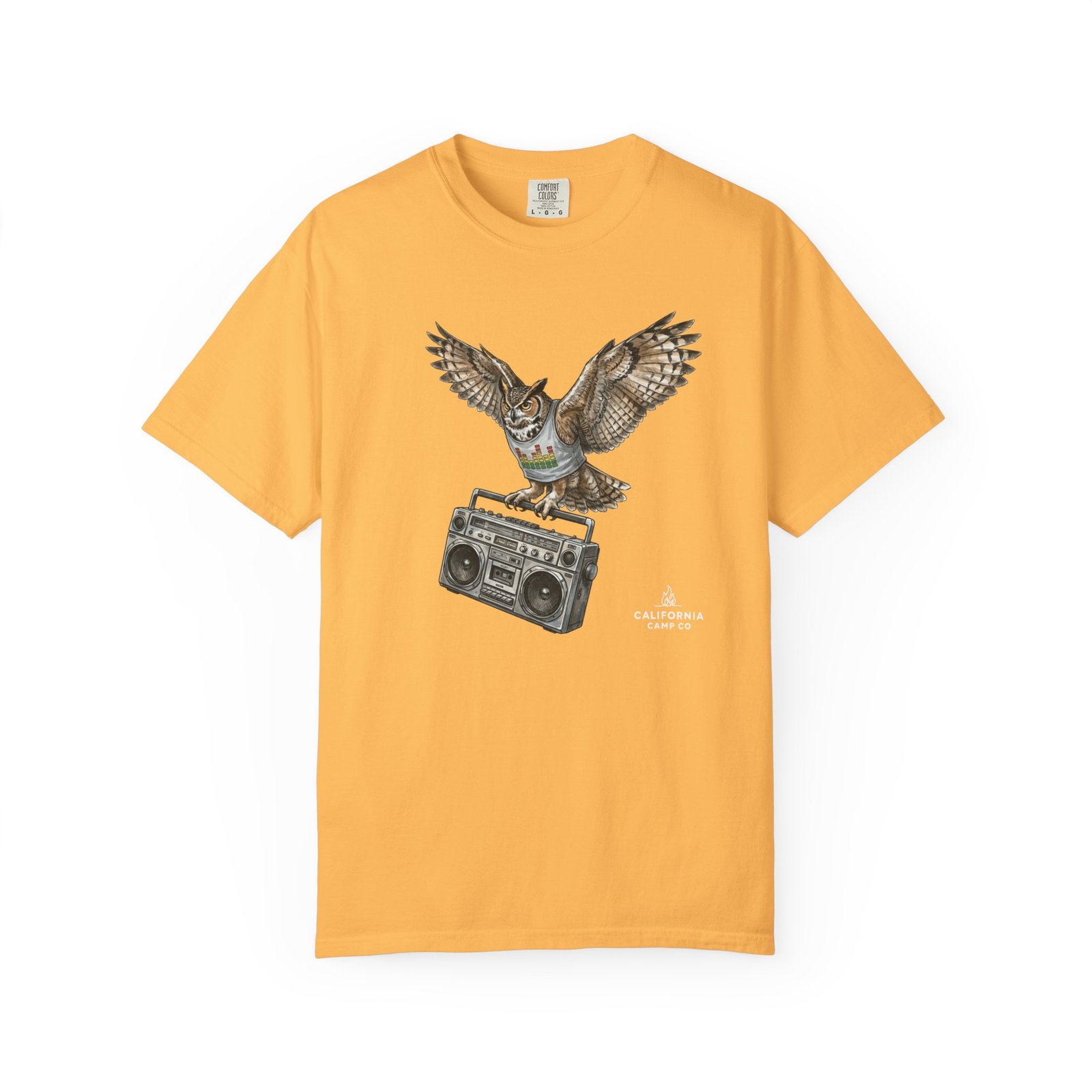 Owl & Boombox Graphic Tee — Retro Wildlife Music Design on Comfort Colors 1717 T-Shirt - Image 6